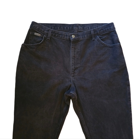 Vintage Wrangler Women's Black Denim Jeans Relaxed Straight Size 18 X 30 - Picture 3 of 5